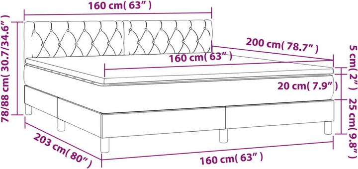 Image du produit vidaXL Boxspringbett (160 x 200 cm)