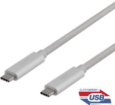 Produktbild Deltaco USB-C cable 1m, SuperSpeed, pint, USB 3.1 Gen 2, 10 Gbps, 100W, silver (1 m, USB 3.1, 100 W)
