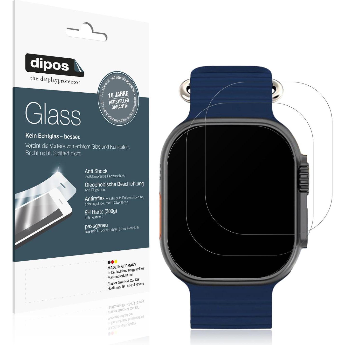 Dipos Anti-Shock Displayschutz Matt 9H, Smartwatch Schutzfolie, Transparent