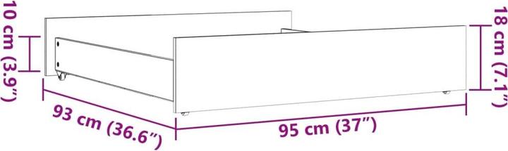 Image du produit vidaXL Bettschublade (95 x 93 x 18 cm)