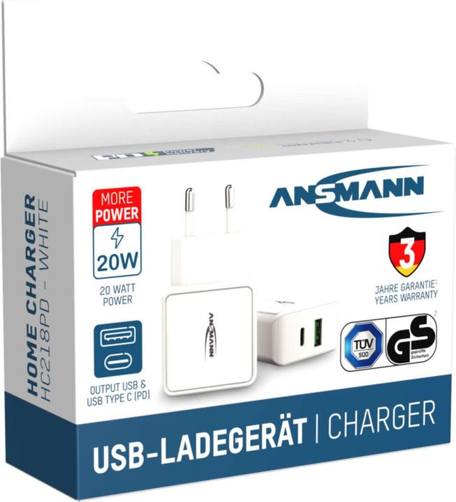 Produktbild Ansmann Home Charger HC218PD (20 W, 2 Ports)