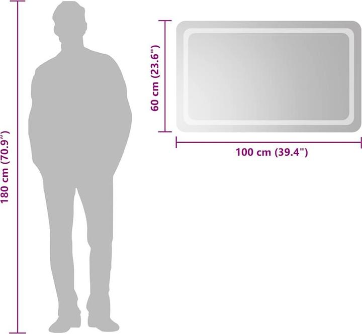 Actual product image vidaXL Spiegel (100 x 60 cm)