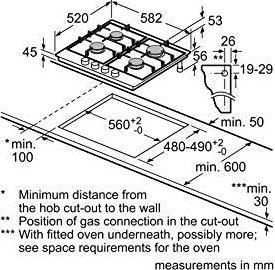Actual product image Bosch Hausgeräte Series 6 PCP6A5B90 Cooktop, Stainless Steel Integrated Gas Cooktop 4 Zone(s)
