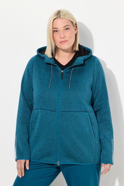 Produktbild Ulla Popken Strickfleece-Jacke, Teddyfleece, 2-Wege-Zipper, Reflektor (46, 48)