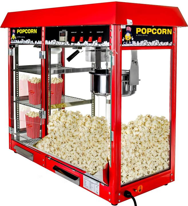 Royal Catering Popcornmaschine Popcornmaker Popcornautomat 1700W 5kg/h beheizte Kammer rot
