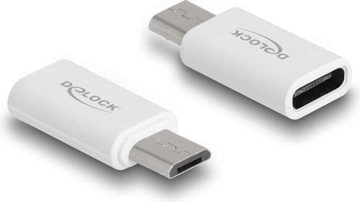 Actual product image Delock 5 in 1 USB data and charging cable and adapter set PD 3.0 60 W white (0.10 m, USB 2.0)