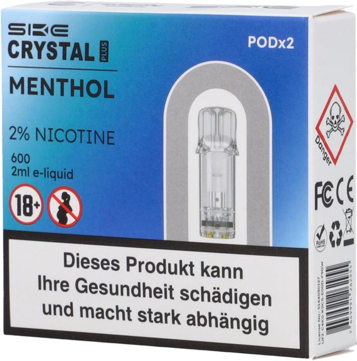 Produktbild SKE Crystal Plus Menthol - E-Pod-Nachfüllung - 2 Stk. à 2 ml (Menthol)