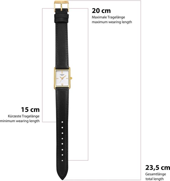 Actual product image Glanzstücke München Damen Quarzuhr gelbgold Echtleder schwarz - 38062 (22 mm)