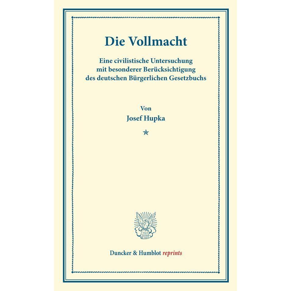 Die Vollmacht., Fachbücher