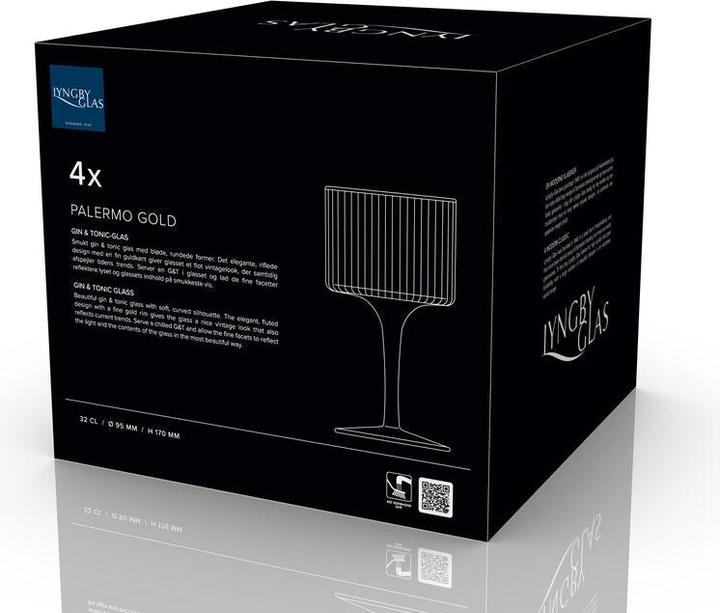 Produktbild Lyngby 32 cl - Glas - Klar m. guldkant (4.50 dl, 4 x)