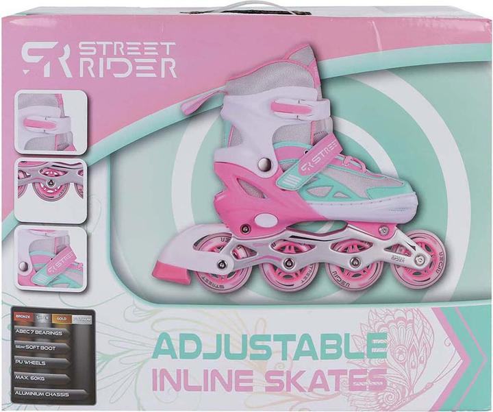 Street Rider Inline Skates Pink/Grün Verstellbar, Grösse 29-32
