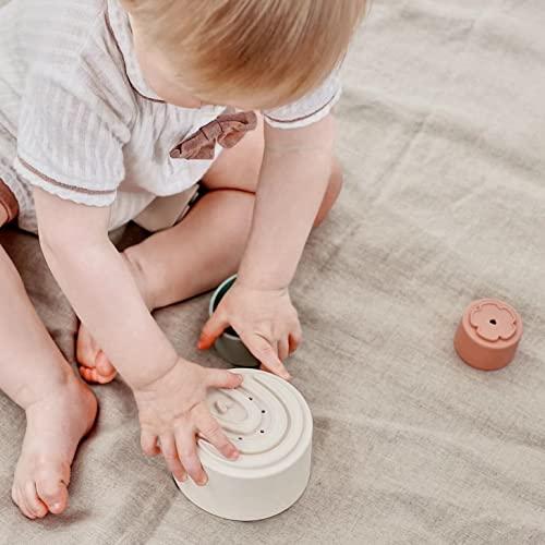 Actual product image Activity Board Baby Stacking Cup Toy, Fun Educational Stacking Cup Silicone Soft and Teething