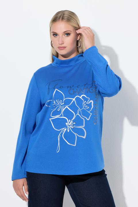 Actual product image Ulla Popken Metallic Floral Graphic Sweatshirt (48)