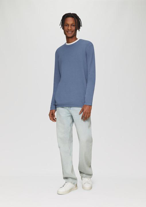 Produktbild s.Oliver Strickpullover Strickpullover mit Rippstruktur (XL)