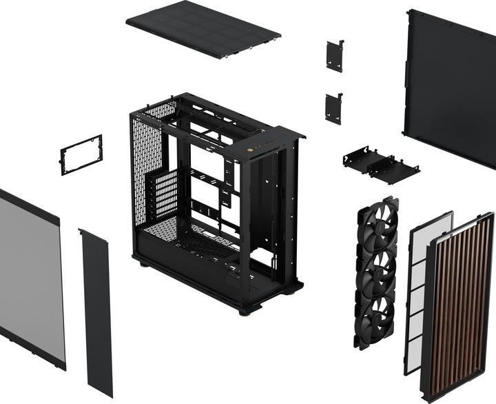 Produktbild Fractal Midi North XL RC Charcoal Black TG (ATX, Mini-ITX, E-ATX)