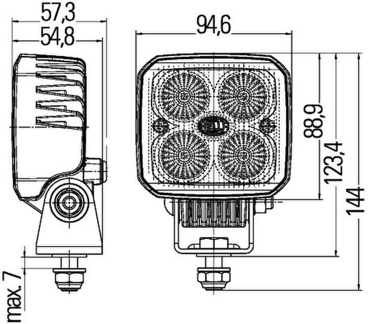 Produktbild Hella Arbeitsscheinwerfer Q 90 Beleuchtung für Nahfeldausleuchtung 4x LEDs