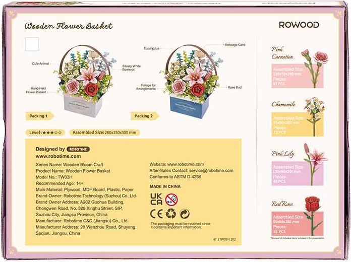 Produktbild Robotime Bausatz Blumenkiste mit Griff, Modell Art: Dekoration