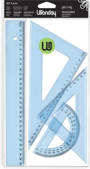 Image du produit Wonday Set de tra‡age incassable, bleu, set de 4 piŠces (30 cm, Matières plastiques)