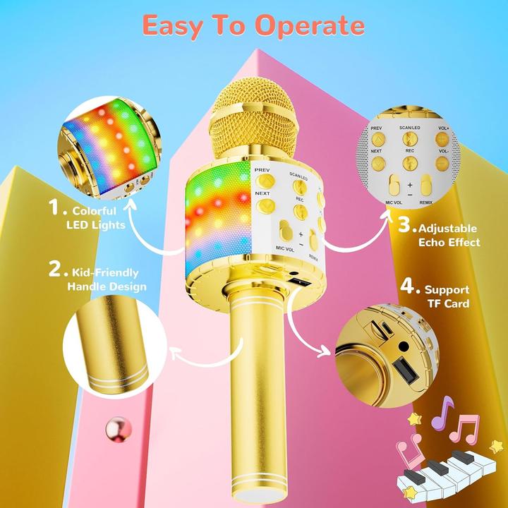 Produktbild Ankuka LED-Karaoke-Mikrofon für Kinder ab 3 Jahren