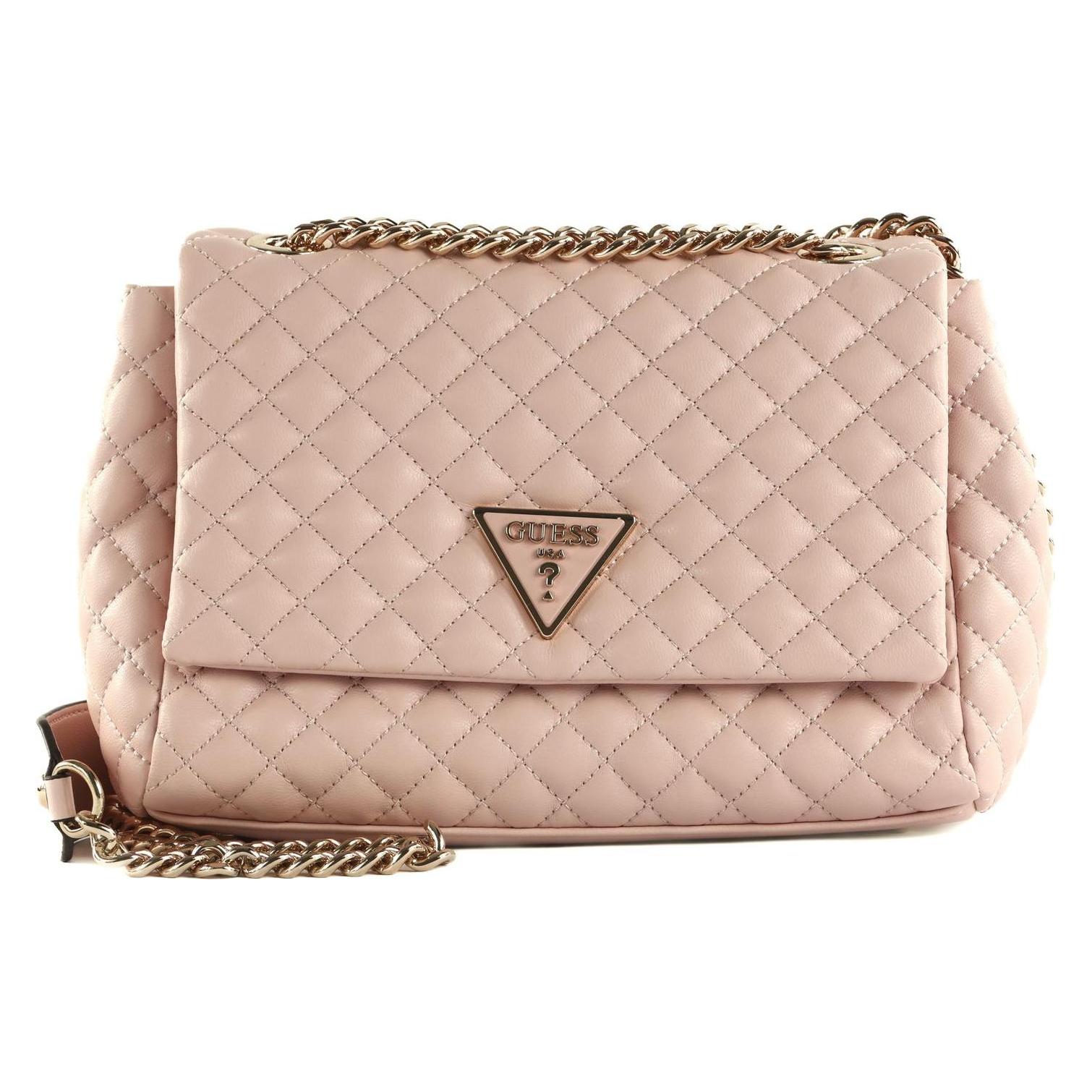 Guess, Damen, Handtasche, Rainee Quilt Convertible Xbody Flap Bag, Rosa