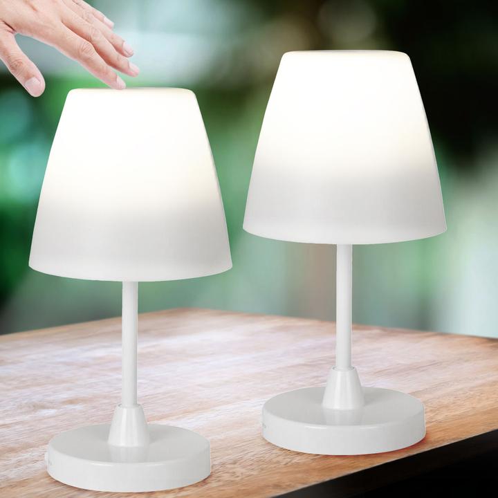 Actual product image H & S Collection Set of 2 rechargeable table lamps with touch function (100 lm)