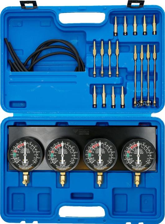Actual product image Brilliant Tools Synchronous carburettor tester | with 4 synchronous clocks | 26-pcs.