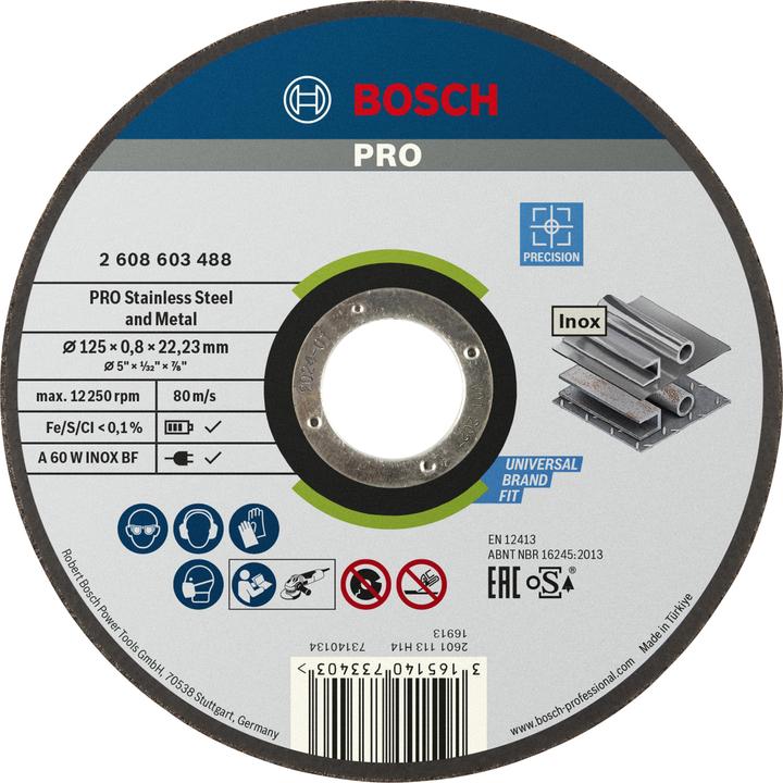 Produktbild Bosch Professional Zubehör PRO Stainless Steel and Metal Trennscheibe, 125 x 0,8 x 22,23 mm