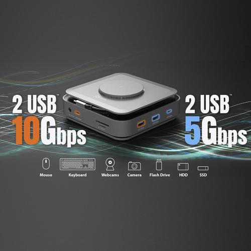 Actual product image j5Create JCD3199P USB-C® Dock Dual 4K HDMI™ with 140W GaN PD3.1 Power Adapter-UK, Black, Wired, USB (USB-C, 3 ports)