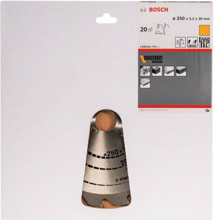Produktbild Bosch Professional Zubehör PRO Construct Wood Kreissägeblatt, 250 x 3,2 x 30 mm