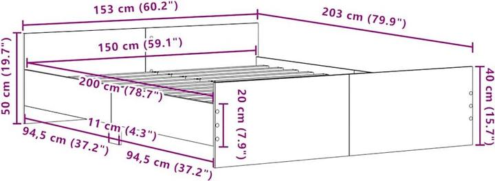 Image du produit vidaXL Bettgestell (150 x 200 cm)