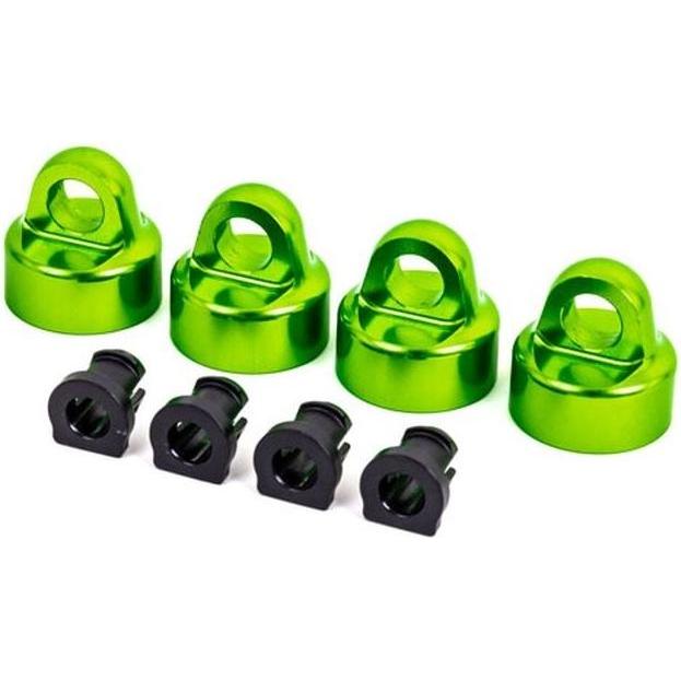 Traxxas tappi ammortizzatori gtx alluminio anodizzato verde + distanziale (4 ciascuno) per slitta