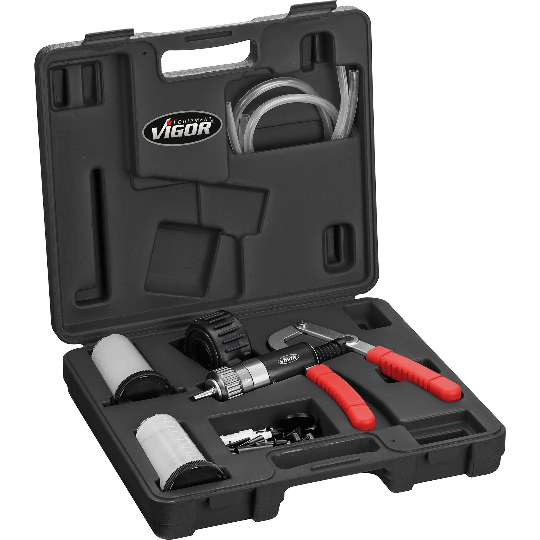 Vigor, Utensili autofficina, Set di pompe per vuoto e pressione ∙ V4325 ∙ Numero di utensili: 28