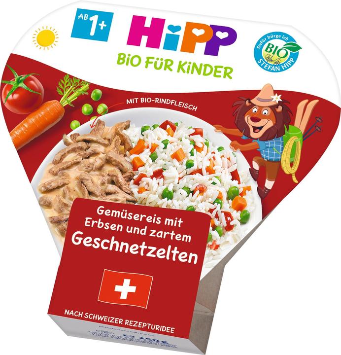 Hipp Kinder-Teller : Gemüsereis mit Erbsen und zartem Geschnetzelten, ab 1+ (250 g)