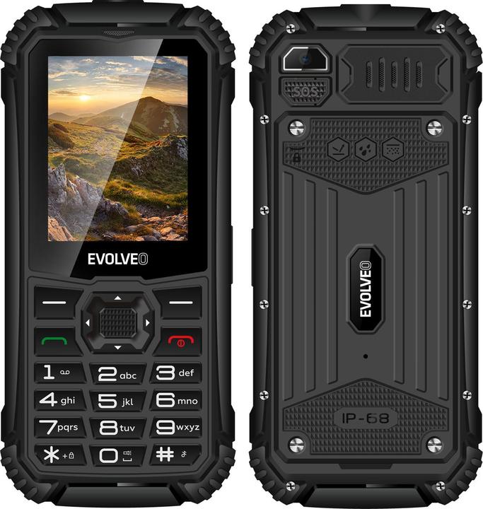 Actual product image Evolveo StrongPhone Q1 black / 2.4" / 0.3 MP / Dual SIM / IP68 (2.40", 0.30 Mpx)