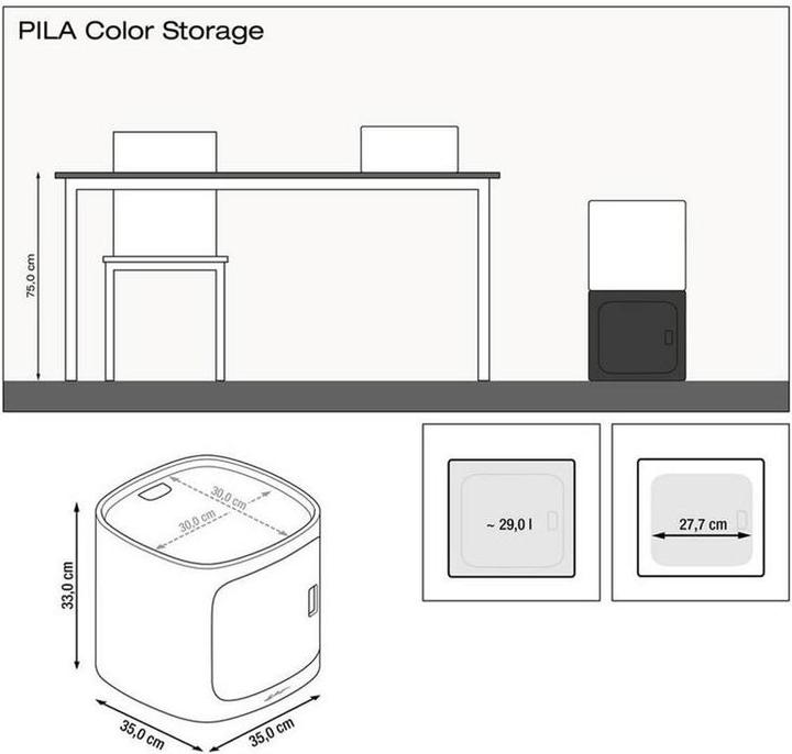Produktbild Lechuza Pila Color Storage (35 cm)