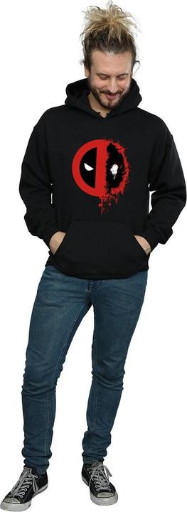 Actual product image Deadpool Mens Paint Splatter Logo Hoodie (XL)