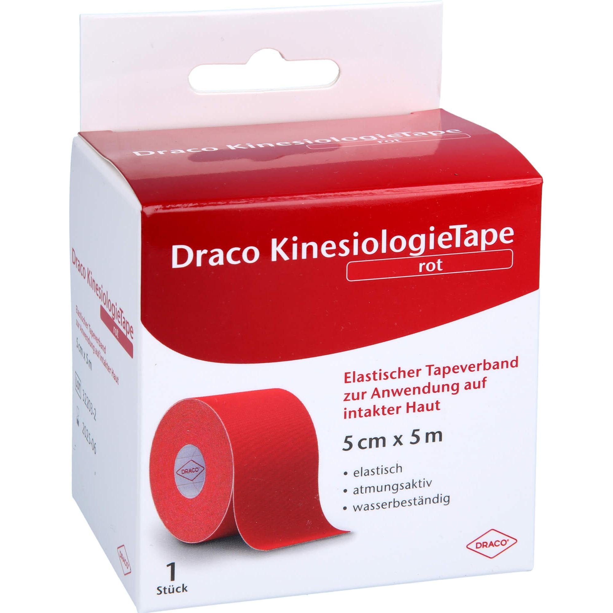 Thumbnail - Dracco, Kinesio Tape, Draco Kinesio Tape Rot 5x5, 1 St VER (5 m)