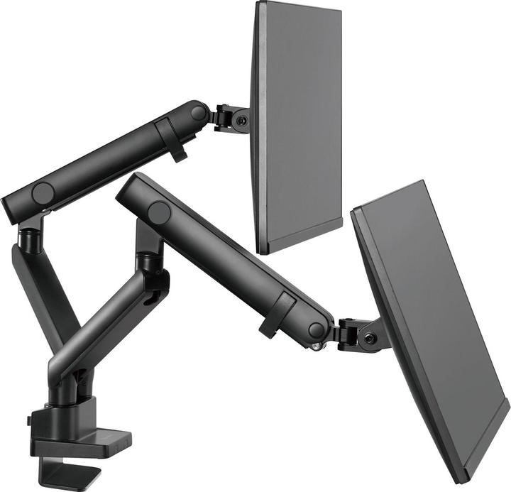 Actual product image Silverstone SST-ARM25 - Dual LCD LED Monitor Arm with mechanical spring design, adjustable, 90° Rota (Table, 32")