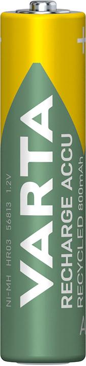 Actual product image Varta Recharge Accu Recycled (4 pcs., AAA, 800 mAh)