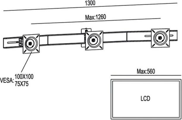 Image du produit Multibrackets Triple expansion pour la série M (Platines de montage / d'adaption)