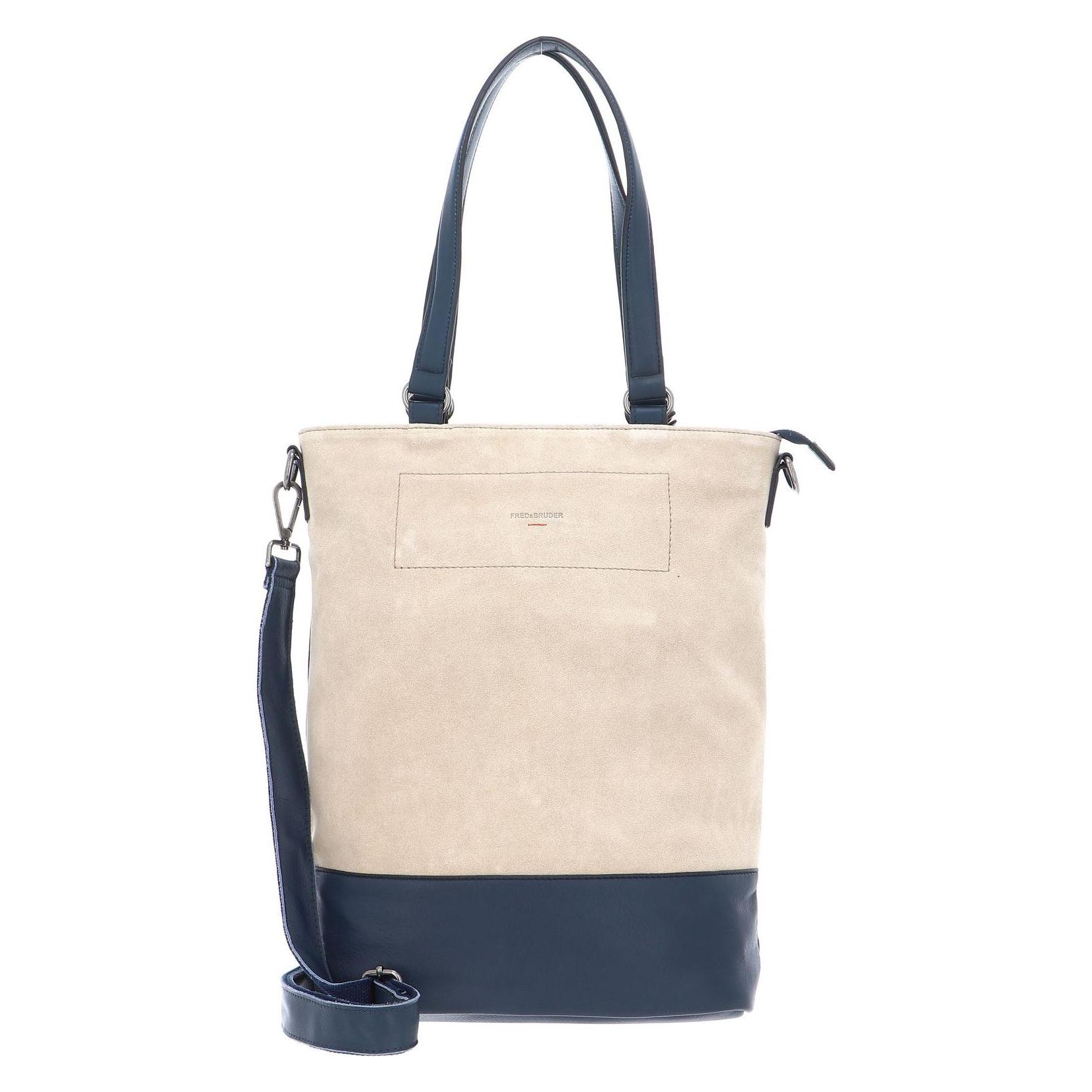 FredsBruder, Damen, Handtasche, Mixed Material Art C Catch, Blau, Beige
