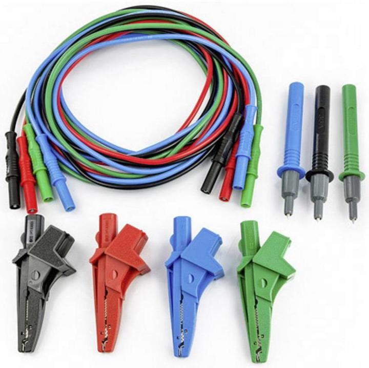HT Instruments Set di puntali composto da 4 puntali, pinze a coccodrillo, 3 sonde di prova