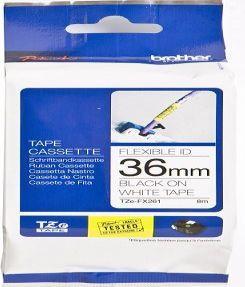 Actual product image Brother Flexitape lamin. black/white TZe-FX261 to PT-550 (3.60 cm, Black, White)
