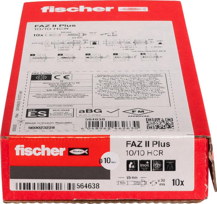 Energie-Label Fischer Bolzenanker FAZ II Plus 10/10 HCR (10 Stk.)