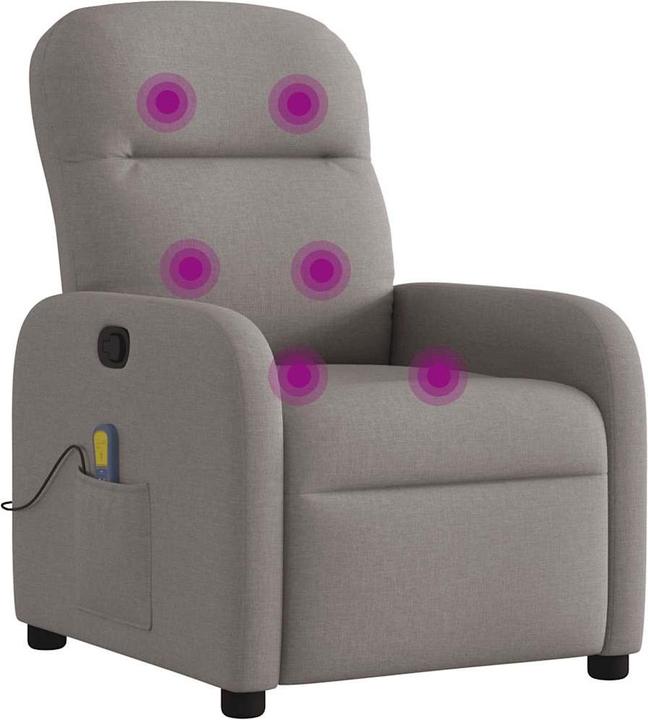 Actual product image vidaXL Massage chair taupe fabric
