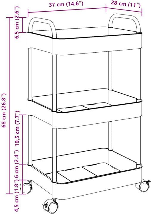 Actual product image vidaXL Aufbewahrungswagen