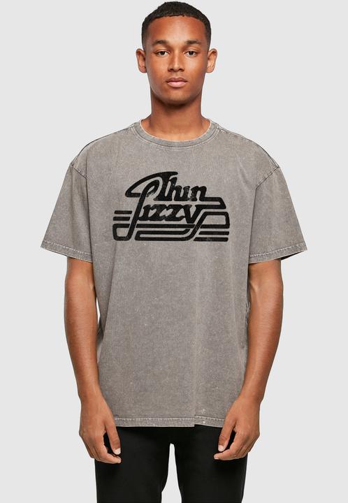 Produktbild Merchcode Thin Lizzy - Logo Rocker Acid Washed Oversize Tee - 160111 (M)