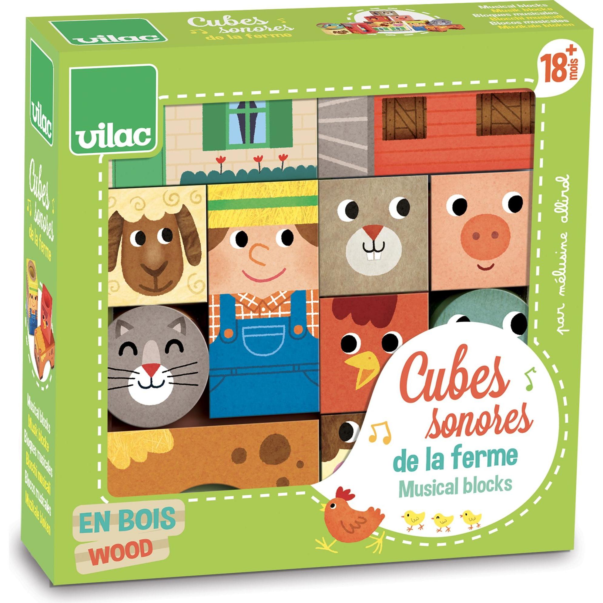 Vilac Stapelspielzeug Holz-Würfel Bauernhof 11-teilig (83.2102)