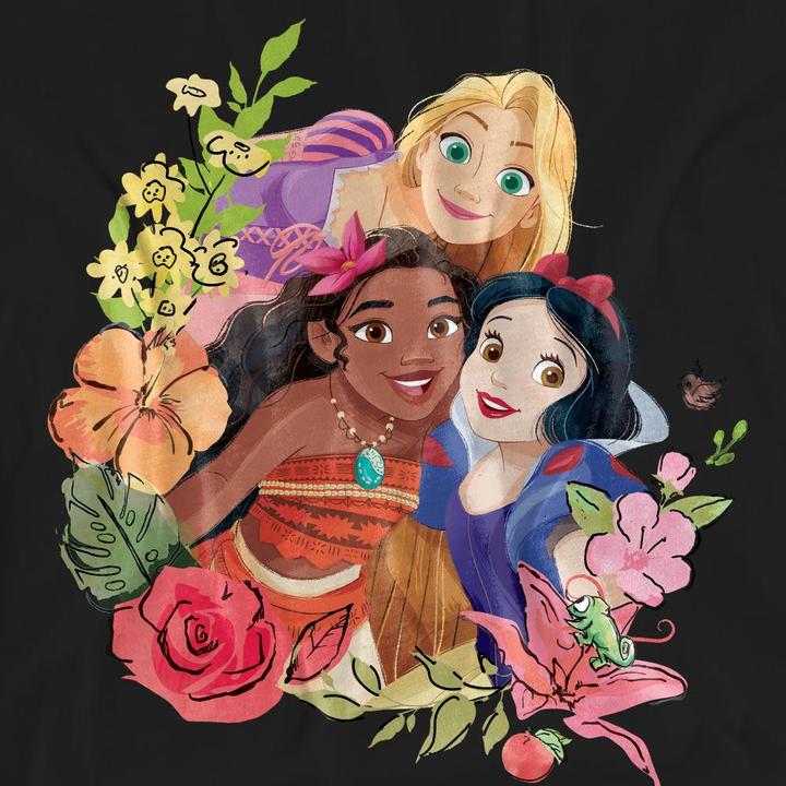 Immagine prodotto Disney Princess Maglietta Rapunzel Moana Biancaneve Bouquet Adulto Unisex (L)