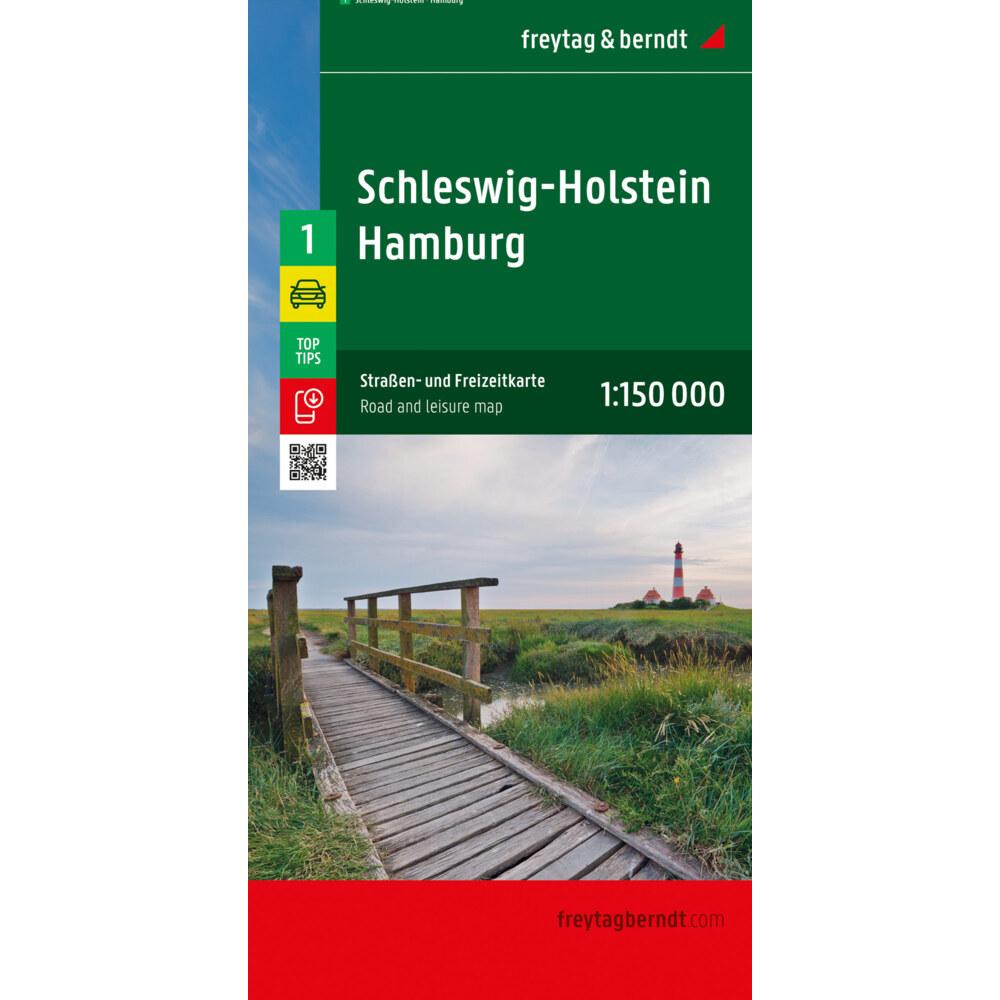 Schleswig-Holstein - Hamburg, Strassen- und Freizeitkarte 1:150.000, freytag & berndt, Landkarte